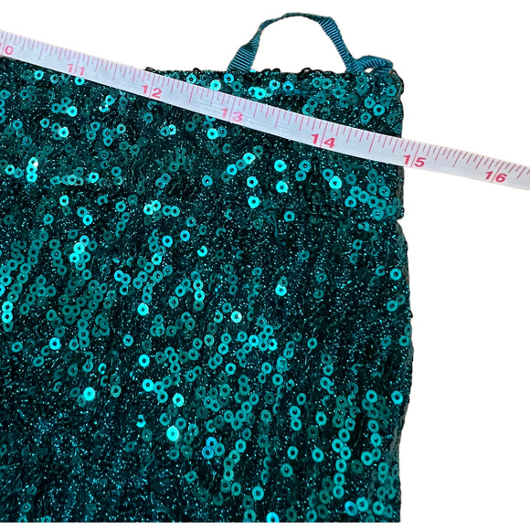 Maeve Anthropologie Alicia Sequin Midi Skirt Turquoise - Size M - Picture 3 of 10